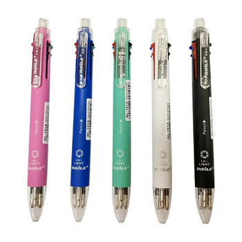 6-в-1 креативна многоцветна химикалка тип натискане химикалки многофункционална персоналност шест цвята прес химикалки училищни офис консумативи