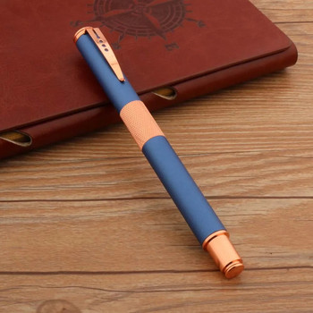Луксозна метална матирана синя ролкова химикалка Write Switzerland Rose Golden Ball Point Pen Бизнес офис Училищни пособия Писане