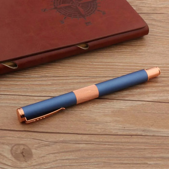 Луксозна метална матирана синя ролкова химикалка Write Switzerland Rose Golden Ball Point Pen Бизнес офис Училищни пособия Писане