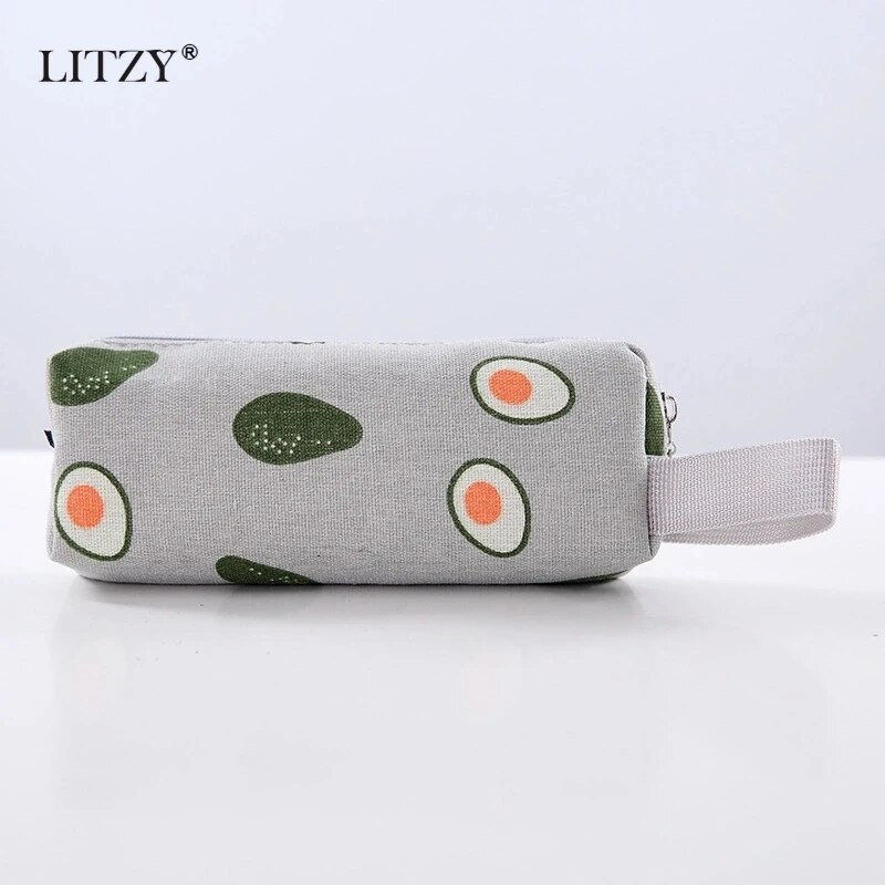 Melns audekls zīmuļu futrālis Mīlīgs avokado zīmulis Cactus skolas zīmuļu kastītei Polar Bear zīmuļu soma Skolas piederumi Kancelejas piederumi