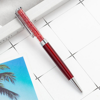 1 gabals Kawaii dimanta kristāla rullīšu lodīšu pildspalva, radoši metāla kancelejas piederumi