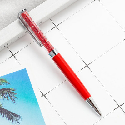 1 gabals Kawaii dimanta kristāla rullīšu lodīšu pildspalva, radoši metāla kancelejas piederumi