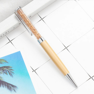 1 gabals Kawaii dimanta kristāla rullīšu lodīšu pildspalva, radoši metāla kancelejas piederumi