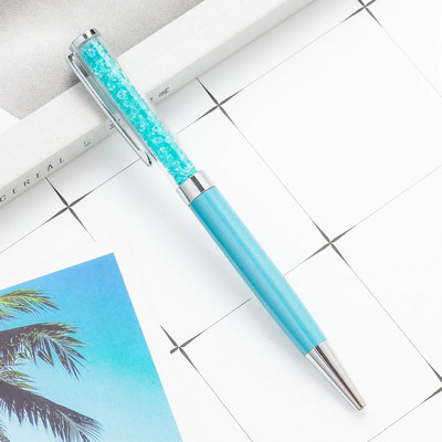 1 gabals Kawaii dimanta kristāla rullīšu lodīšu pildspalva, radoši metāla kancelejas piederumi