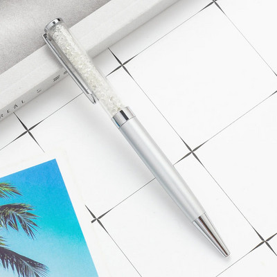 1 gabals Kawaii dimanta kristāla rullīšu lodīšu pildspalva, radoši metāla kancelejas piederumi