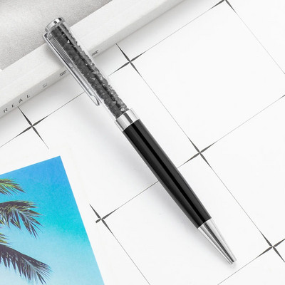 1 gabals Kawaii dimanta kristāla rullīšu lodīšu pildspalva, radoši metāla kancelejas piederumi