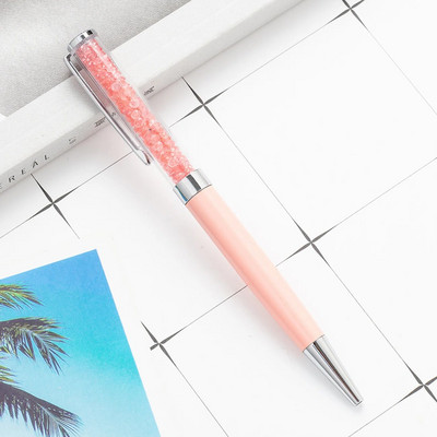 1 gabals Kawaii dimanta kristāla rullīšu lodīšu pildspalva, radoši metāla kancelejas piederumi