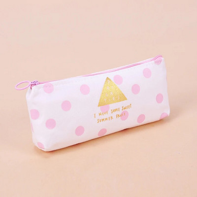 Jauns svaigs rozā svītru futrālis jauks audekla zīmuļu soma Skolas piederumi kancelejas piederumu materiāls Escolar zīmuļu futrālis