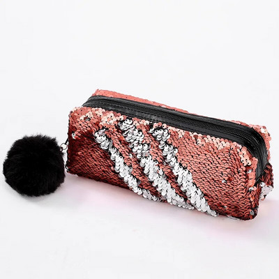 Penālis meitenēm Kawaii skolas zīmuļu futrālis Kancelejas piederumi Sequin pildspalvu futrālis Hairball Trousse Scolaire skolas piederumi zīmuļu maisiņi