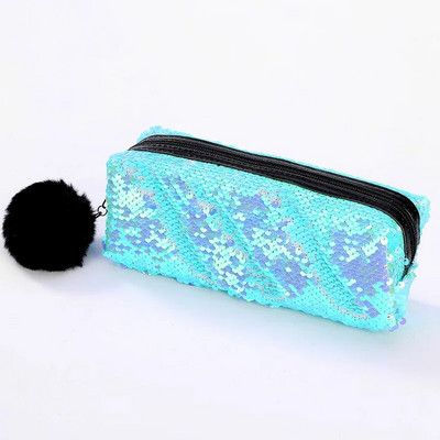 Penālis meitenēm Kawaii skolas zīmuļu futrālis Kancelejas piederumi Sequin pildspalvu futrālis Hairball Trousse Scolaire skolas piederumi zīmuļu maisiņi
