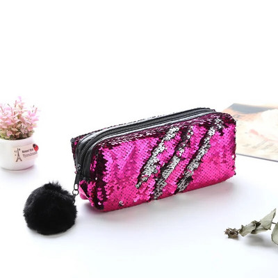 Penālis meitenēm Kawaii skolas zīmuļu futrālis Kancelejas piederumi Sequin pildspalvu futrālis Hairball Trousse Scolaire skolas piederumi zīmuļu maisiņi