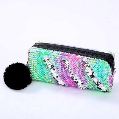 Penālis meitenēm Kawaii skolas zīmuļu futrālis Kancelejas piederumi Sequin pildspalvu futrālis Hairball Trousse Scolaire skolas piederumi zīmuļu maisiņi