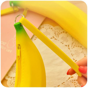 Προσομοίωση σε σχήμα μπανάνας μολυβοθήκη σιλικόνης τσάντες μολυβιού quare τσάντα στυλό μαθητική γραφική ύλη αποθήκευση σχολικών προμηθειών Cartuchera