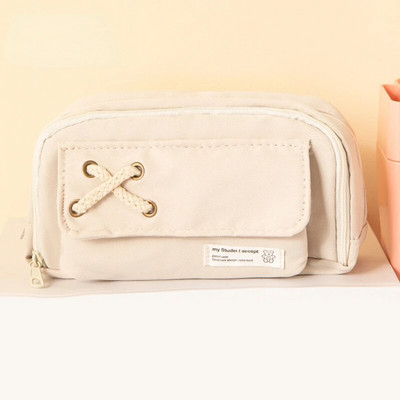 Vienkrāsaini zīmuļu futrāļi Lielas ietilpības pildspalvu soma maisiņš Dāvana meitenei Biroja studentu koledžas Kancelejas preču organizators Skolas piederumi