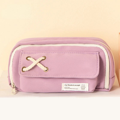 Vienkrāsaini zīmuļu futrāļi Lielas ietilpības pildspalvu soma maisiņš Dāvana meitenei Biroja studentu koledžas Kancelejas preču organizators Skolas piederumi