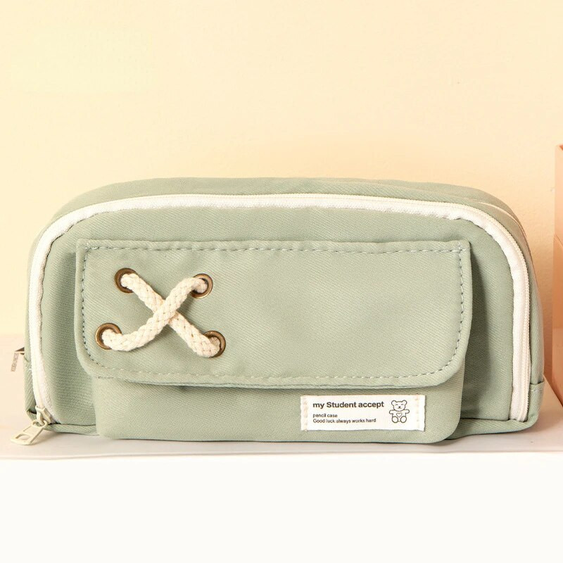 Vienkrāsaini zīmuļu futrāļi Lielas ietilpības pildspalvu soma maisiņš Dāvana meitenei Biroja studentu koledžas Kancelejas preču organizators Skolas piederumi