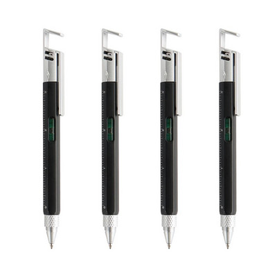 4 τεμάχια/Σετ Πολυλειτουργικό στυλό μπάλας Σύγχρονο εργαλείο χειρός Μετρητής τεχνικός χάρακας Κατσαβίδι Οθόνη αφής Στυλός Επίπεδο πνεύματος