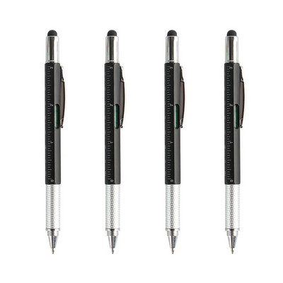 4 τεμάχια/Σετ Πολυλειτουργικό στυλό μπάλας Σύγχρονο εργαλείο χειρός Μετρητής τεχνικός χάρακας Κατσαβίδι Οθόνη αφής Στυλός Επίπεδο πνεύματος