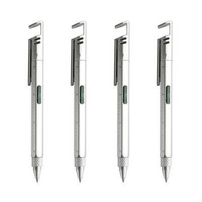 4 τεμάχια/Σετ Πολυλειτουργικό στυλό μπάλας Σύγχρονο εργαλείο χειρός Μετρητής τεχνικός χάρακας Κατσαβίδι Οθόνη αφής Στυλός Επίπεδο πνεύματος