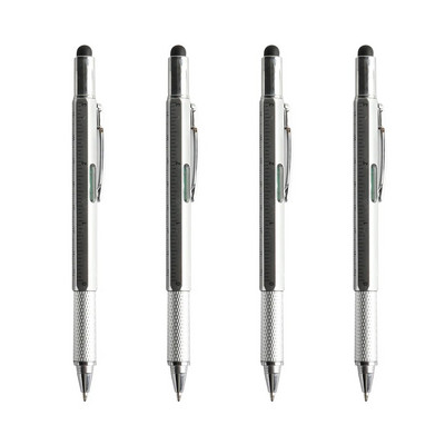 4 τεμάχια/Σετ Πολυλειτουργικό στυλό μπάλας Σύγχρονο εργαλείο χειρός Μετρητής τεχνικός χάρακας Κατσαβίδι Οθόνη αφής Στυλός Επίπεδο πνεύματος