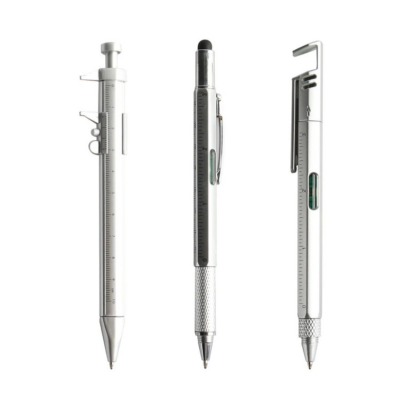 4 τεμάχια/Σετ Πολυλειτουργικό στυλό μπάλας Σύγχρονο εργαλείο χειρός Μετρητής τεχνικός χάρακας Κατσαβίδι Οθόνη αφής Στυλός Επίπεδο πνεύματος