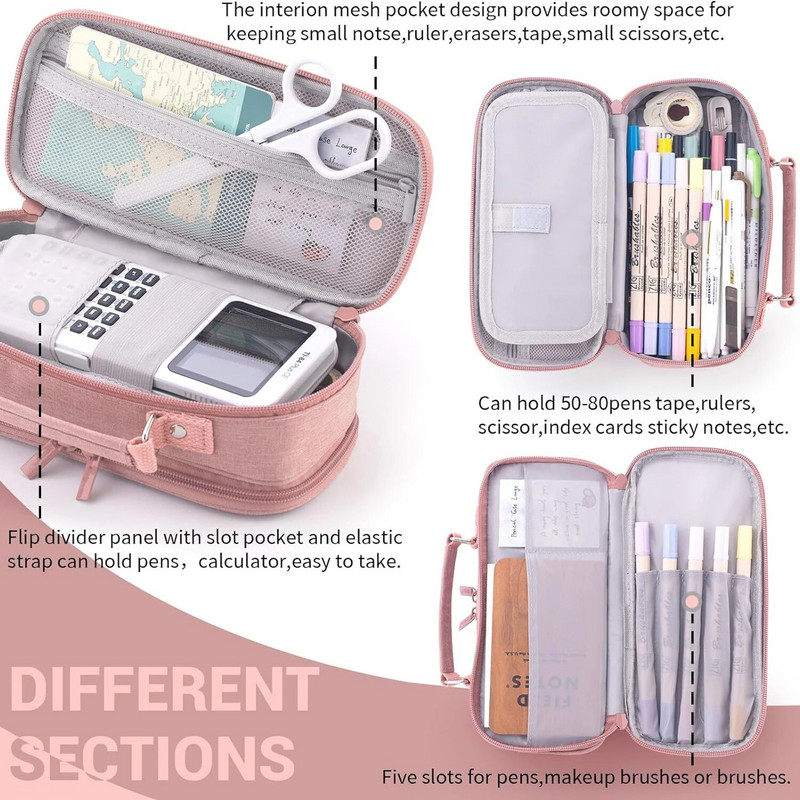 Φορητή μολυβοθήκη Μεγάλης χωρητικότητας Τσάντα μολυβιού για μαθητή Καμβάς Πολυλειτουργική Κορεάτικη Μολυβοθήκη Σχολικά Χαρτικά