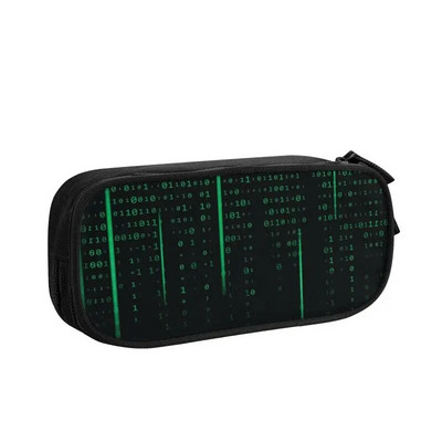 Korea maatrikskoodiga pliiatsikarbid tüdrukutele poistele kohandatud programmeerimiskoodi mustriga suure mahutavusega pliiatsikotti karbis koolitarbed