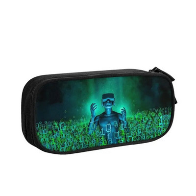 Korea maatrikskoodiga pliiatsikarbid tüdrukutele poistele kohandatud programmeerimiskoodi mustriga suure mahutavusega pliiatsikotti karbis koolitarbed