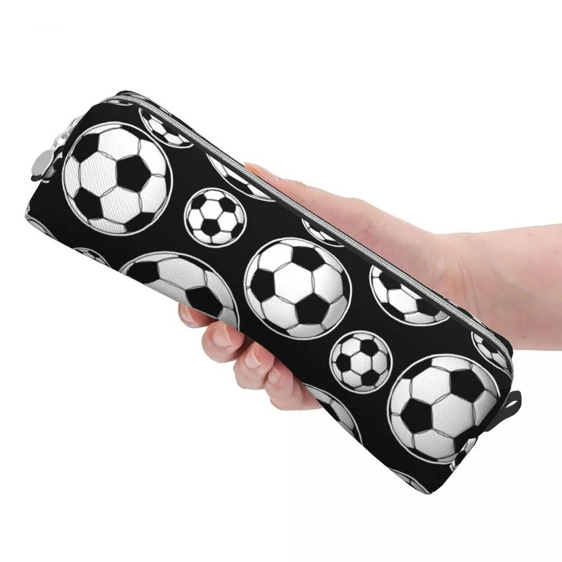 Futbola bumbiņu raksta zīmuļu futrāļi Klasiski sporta pildspalvu kastītes, studentu lielas ietilpības studentu kosmētiskie zīmuļi