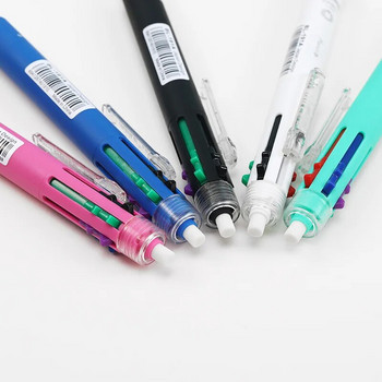 Многоцветна химикалка включва 5 цвята химикалка 1 автоматичен молив Горна гума за маркиране Писане Училищни пособия Децата го обожават