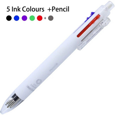 Daudzkrāsu lodīšu pildspalva Iekļauts 5 krāsu lodīšu pildspalva 1 automātiska zīmuļa augšdaļas dzēšgumija marķēšanai, rakstīšanai, skolas piederumiem bērniem patīk