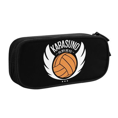 Karasuno Crows Haikyuu Kawaii pliiatsikarbid poisile tüdrukule suure mahutavusega võrkpall Anime Jaapani pliiatsikarbis õpilaste kirjatarbed