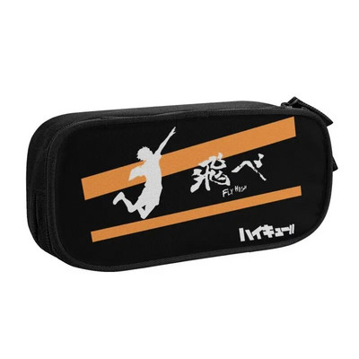 Karasuno Crows Haikyuu Kawaii pliiatsikarbid poisile tüdrukule suure mahutavusega võrkpall Anime Jaapani pliiatsikarbis õpilaste kirjatarbed