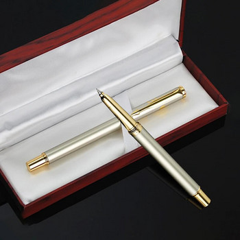 Луксозни висококачествени метални бизнес подписи Златна ролкова химикалка като канцеларски материали за училище Персонализирани офис консумативи
