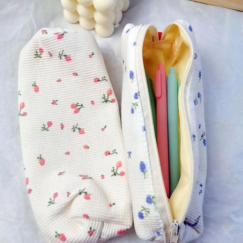 kawaii zīmuļu soma korejiešu stila ziedi zīmuļu futrāļi Jauki pildspalvu soma Uzglabāšanas somas Skolas piederumi cajas de lápices materiāls escolar