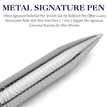 Модни въртящи се ролкови химикалки STONEGO, химикалки с метална хромирана химикалка без капачка за многократно пълнене, елегантни химикалки с подпис, подаръчни химикалки