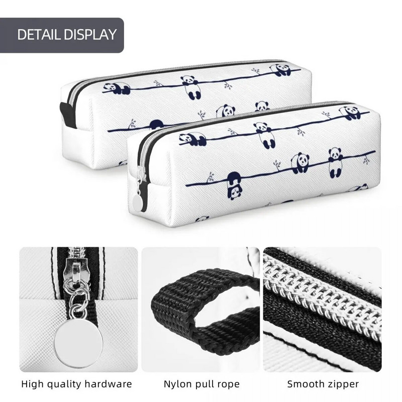 Klassikalised armsad Panda pliiatsikarbid armsad loomapliiatsikotikestega pliiatsikarp tüdrukutele, poistele, suure mahutavusega kott kontorikingituste kirjatarbed