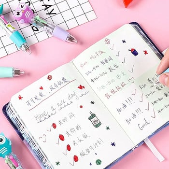 4 χρώματα Cartoon Animal Ballpen Πολύχρωμο στυλό Χαριτωμένα μίνι στυλό Νεωτερισμός Δώρα μαθητή Σχολικά είδη γραφής