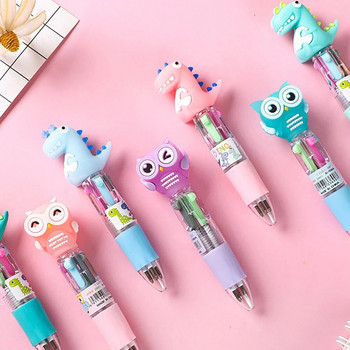 4 χρώματα Cartoon Animal Ballpen Πολύχρωμο στυλό Χαριτωμένα μίνι στυλό Νεωτερισμός Δώρα μαθητή Σχολικά είδη γραφής