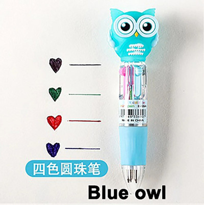 4 χρώματα Cartoon Animal Ballpen Πολύχρωμο στυλό Χαριτωμένα μίνι στυλό Νεωτερισμός Δώρα μαθητή Σχολικά είδη γραφής