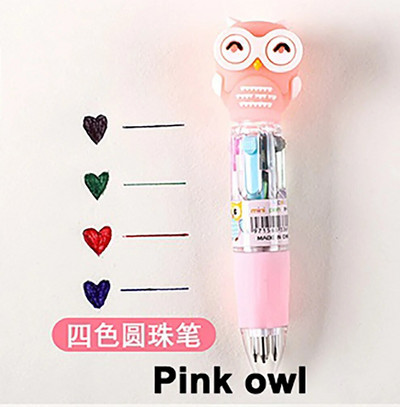 4 χρώματα Cartoon Animal Ballpen Πολύχρωμο στυλό Χαριτωμένα μίνι στυλό Νεωτερισμός Δώρα μαθητή Σχολικά είδη γραφής