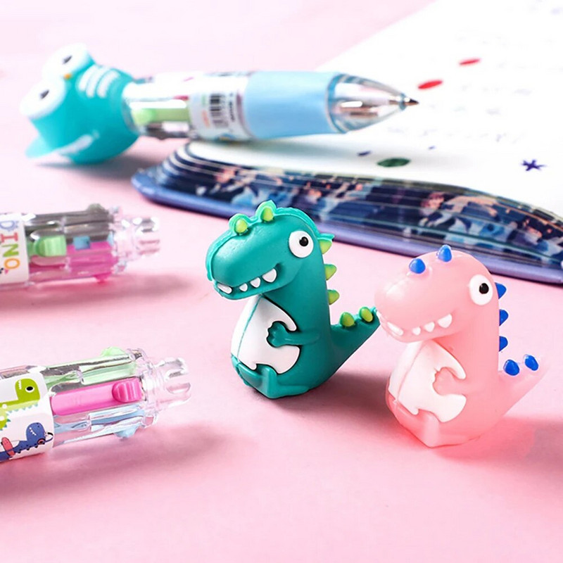 4 χρώματα Cartoon Animal Ballpen Πολύχρωμο στυλό Χαριτωμένα μίνι στυλό Νεωτερισμός Δώρα μαθητή Σχολικά είδη γραφής
