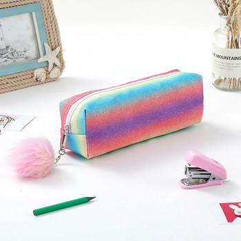 Kawaii Калъф за моливи Канцеларски материали Trousse Scolaire за момичета Rainbow Чанти за моливи Ученически пособия Блестящ калъф за химикалки Ученически калъф за моливи