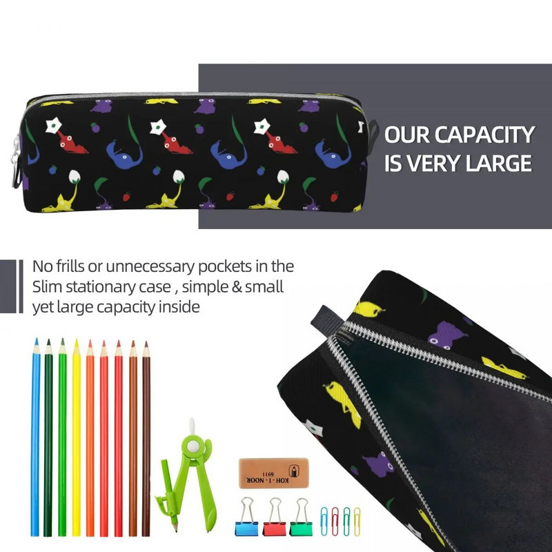 Pikmini mustriga pliiatsikarbid Multikad pliiatsihoidjad õpilastele Suure mahutavusega pliiatsikotid Koolitarbed Kingitused Kirjatarbed