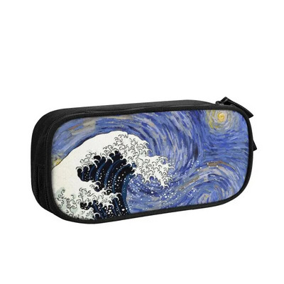 Κορεάτικη μολυβοθήκη Vincent Van Gogh για αγόρια Gilrs Προσαρμοσμένο στυλ Ζωγραφική με λάδι γάτας Μεγάλη αποθήκευση τσάντα χαρτικά