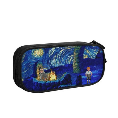 Κορεάτικη μολυβοθήκη Vincent Van Gogh για αγόρια Gilrs Προσαρμοσμένο στυλ Ζωγραφική με λάδι γάτας Μεγάλη αποθήκευση τσάντα χαρτικά