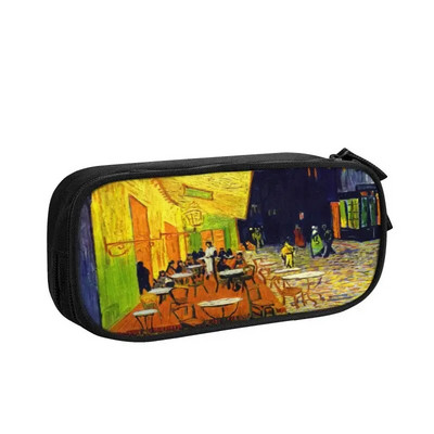 Κορεάτικη μολυβοθήκη Vincent Van Gogh για αγόρια Gilrs Προσαρμοσμένο στυλ Ζωγραφική με λάδι γάτας Μεγάλη αποθήκευση τσάντα χαρτικά