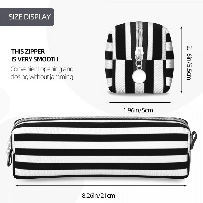 Mustvalgete triipudega Halloweeni pliiatsikarbid Gooti pliiatsikotid Lastele Suure mahutavusega kontorikingitused Pliiatsikotid