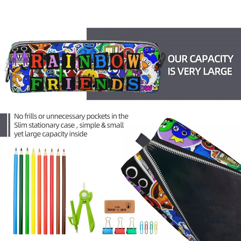 Rainbow Friends pliiatsid Moemäng Värviline pliiatsikott Tüdrukud Poisid Suure mahutavusega õpilastele Koolikinke pliiatsid