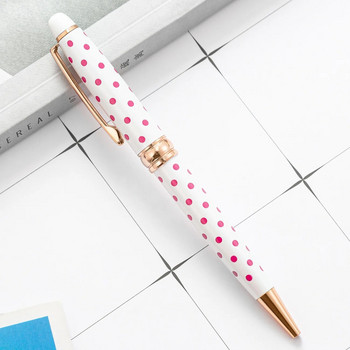 1 Pieces Creative Dot Γυναικείο στυλό Business Metal Office Rotate Pens Σχολική επιστολή Είδη γραφείου